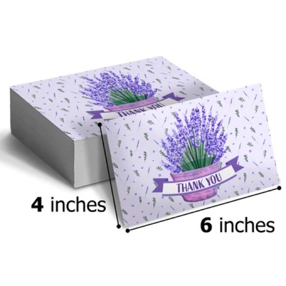 Other - 🆑 Lavender Thank You 4x6 Insert Cards Pack of 25
